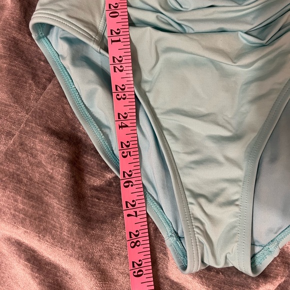 Blue Ruched tummy control Calvin Klein swim / bathing suit size 6 - Picture 3 of 16